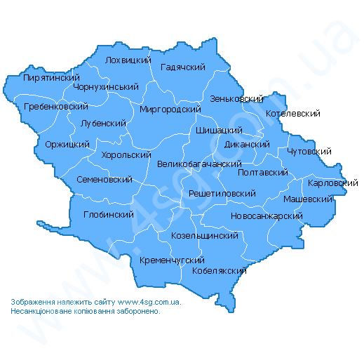 Карта полтавской области подробная с городами и поселками